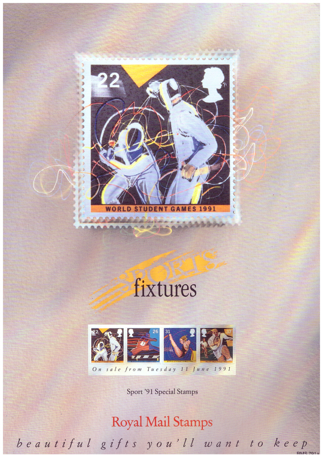 (image for) 1991 Sport Fixtures Post Office A4 poster. RMS791a.